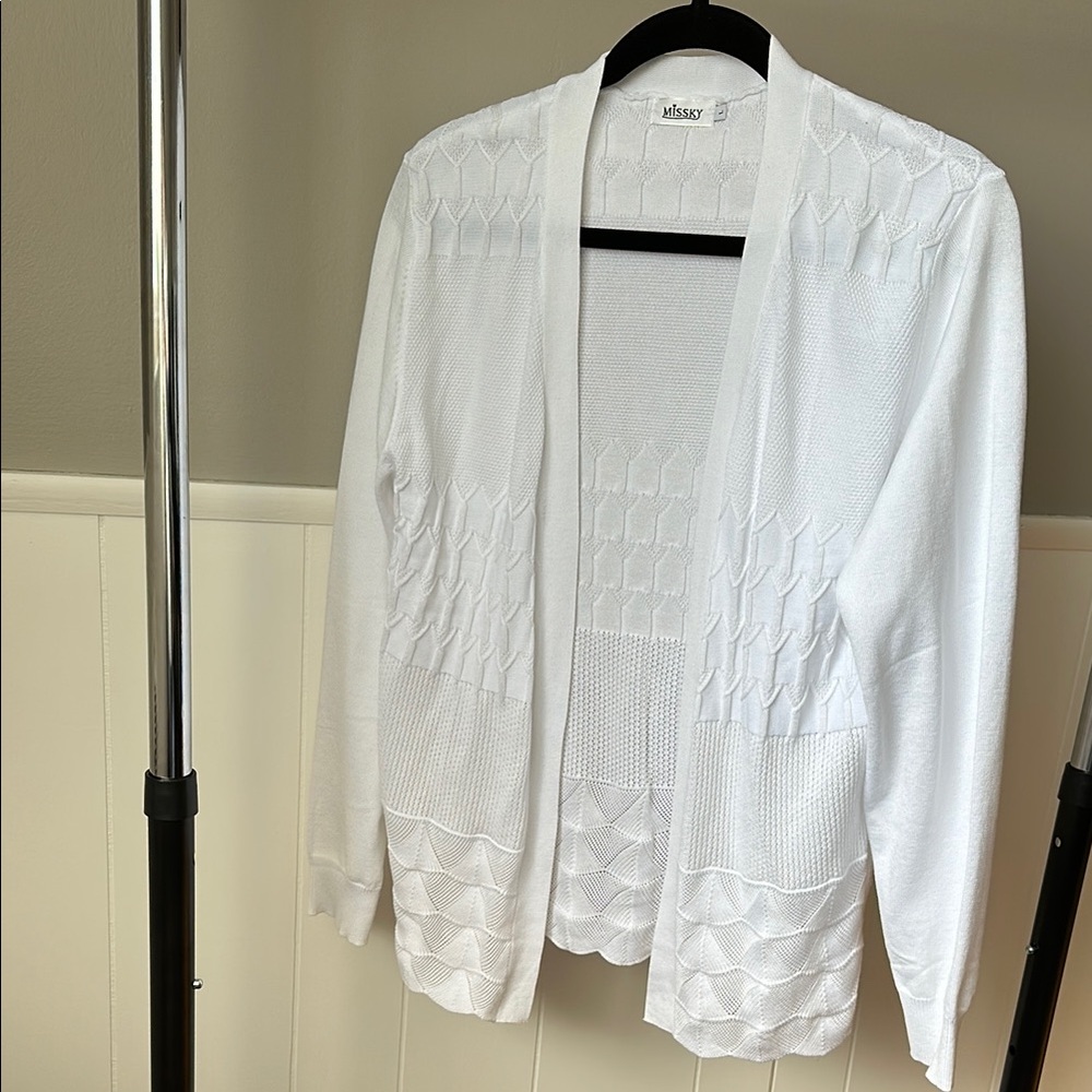 White Open-Front Cardigan